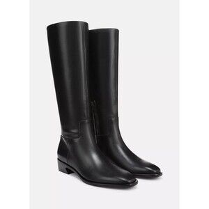 Vince Andes Zip Tall Boots Women's Size 5 Black Leather New In Box